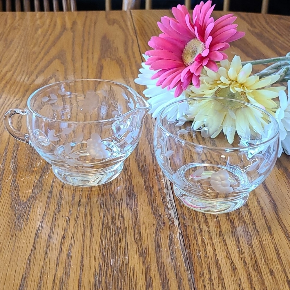 Princess House Cream & Sugar Bowl Set